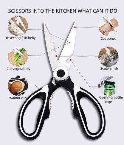 Multi-Kitchen Scissors - Chicken, Vegetable Cutter & Bottle Openers Tools